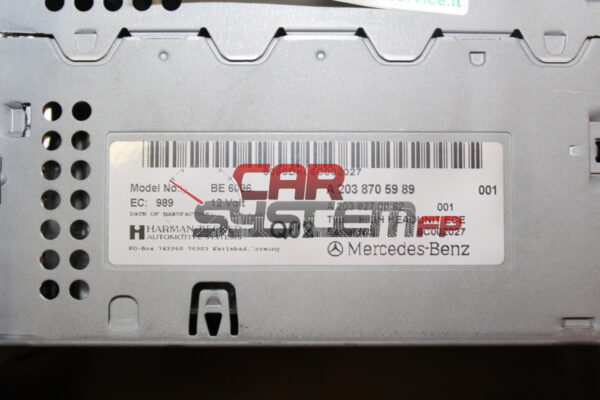 A2038705989 A2038270062 HARMAN BECKER Réparation Système de navigation Mercedes W203
